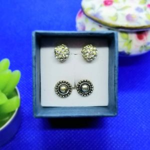 ♥️SALE 3/$12 Silver-Tone Earrings Set (2 pairs)